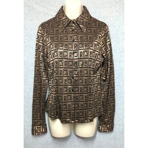 Vtg Made in Italy roccobarocco Blouse Women 8 Signature Design  Retro Hippy Chic